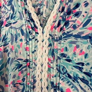 Lilly Pulitzer Blue and Pink Patterned Top